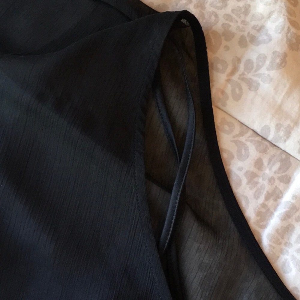 Sheer-sleeved  little black Express dress - Picture 3 of 4